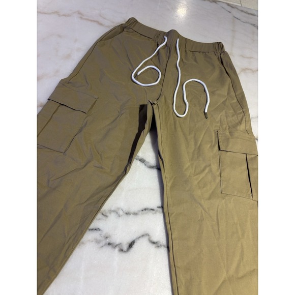 New Condition Without Tag Size Small Men's Cargo Pants Tan Khaki Color Pockets - Picture 2 of 16